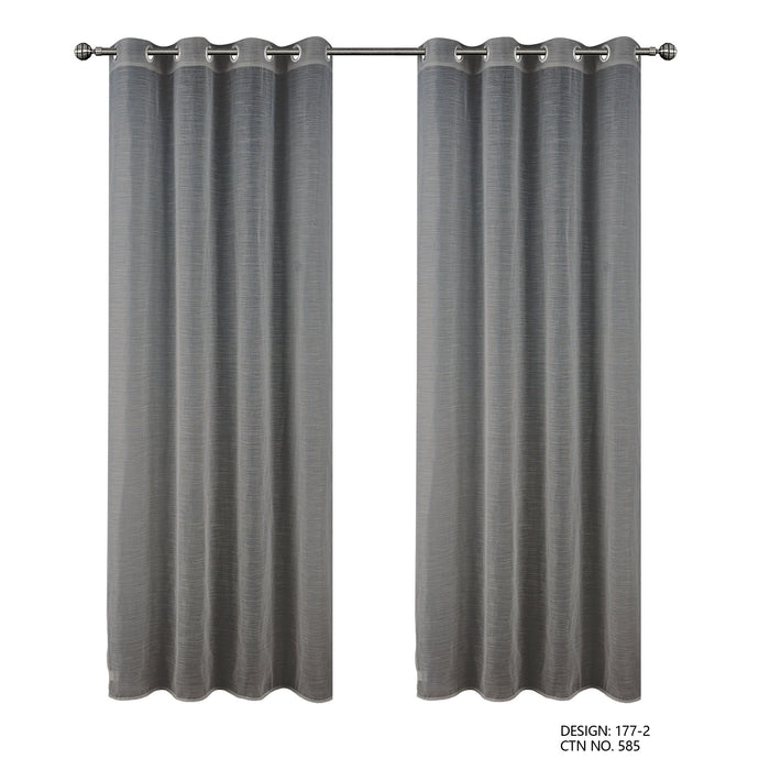 Cortinado Pronto a Pôr 140x260cm com Argolas - Cinzento Modelo 177-2