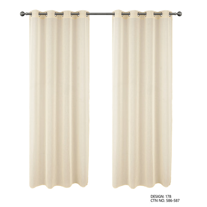 Cortinado Pronto a Pôr 140x260cm com Argolas - Creme Modelo 178