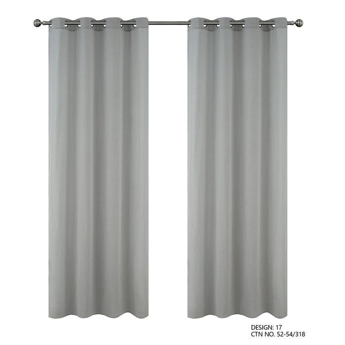 Cortinado Pronto a Pôr 140x260cm com Argolas - Cinzento Modelo 17