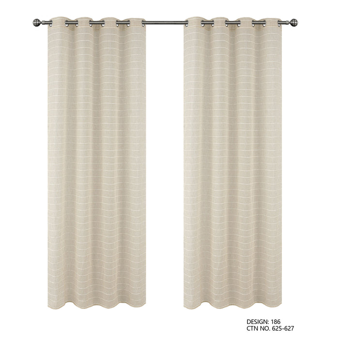 Cortinado Pronto a Pôr 140x260cm com Argolas - bege Modelo 186