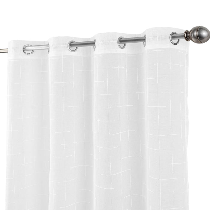 Cortinado Pronto a Pôr 140x260cm com Argolas - Branco  Modelo 188