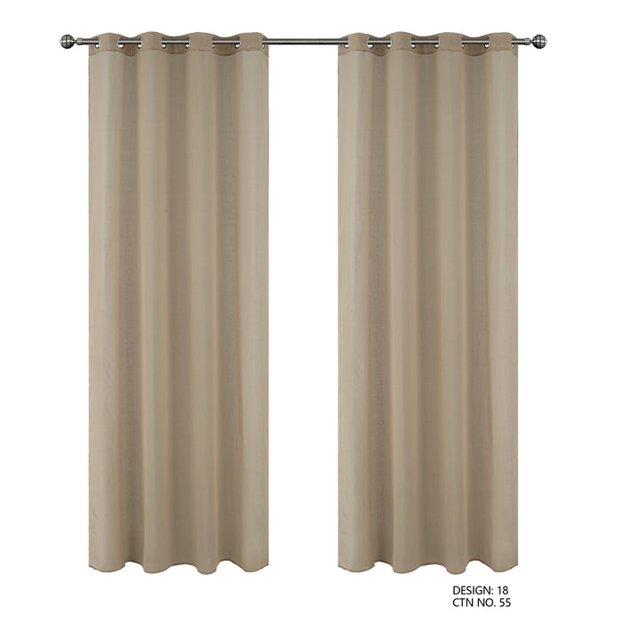 Cortinado Pronto a Pôr 140x260cm com Argolas - Castanho Modelo 18