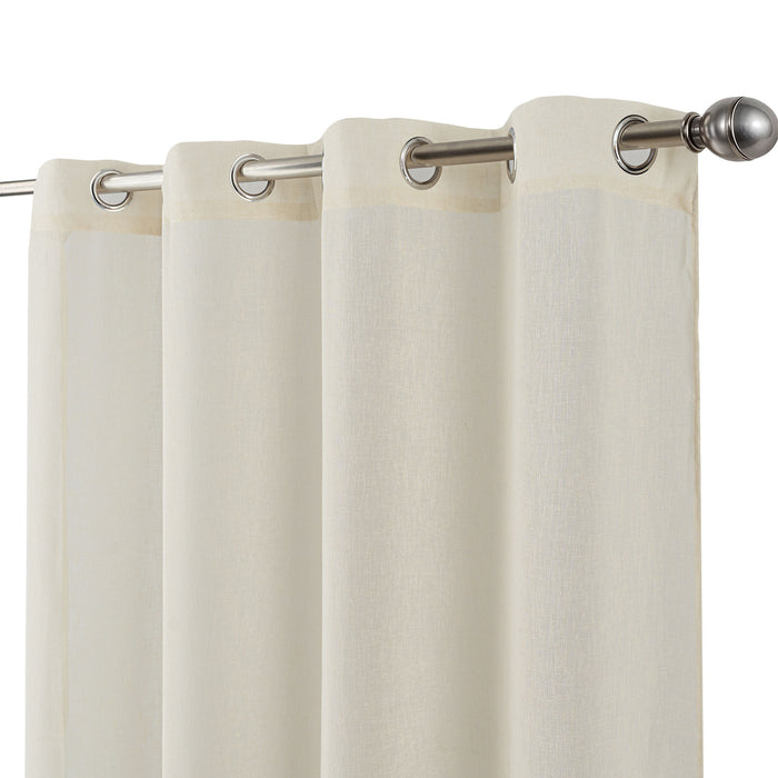 Cortinado Pronto a Pôr 140x260cm com Argolas - Bege Modelo 19