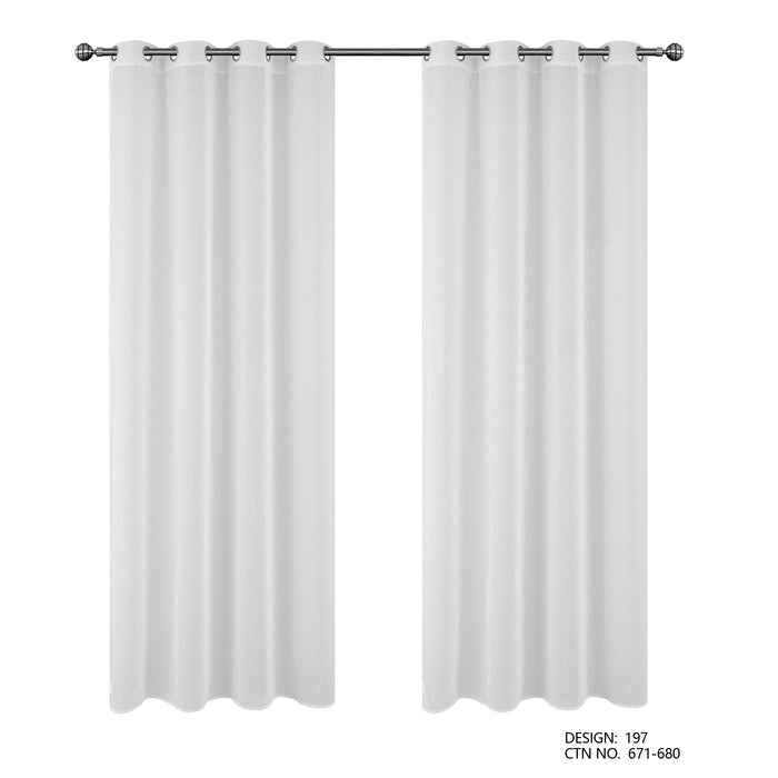 Cortinado Pronto a Pôr 140x260cm com Argolas - Branco Modelo 197