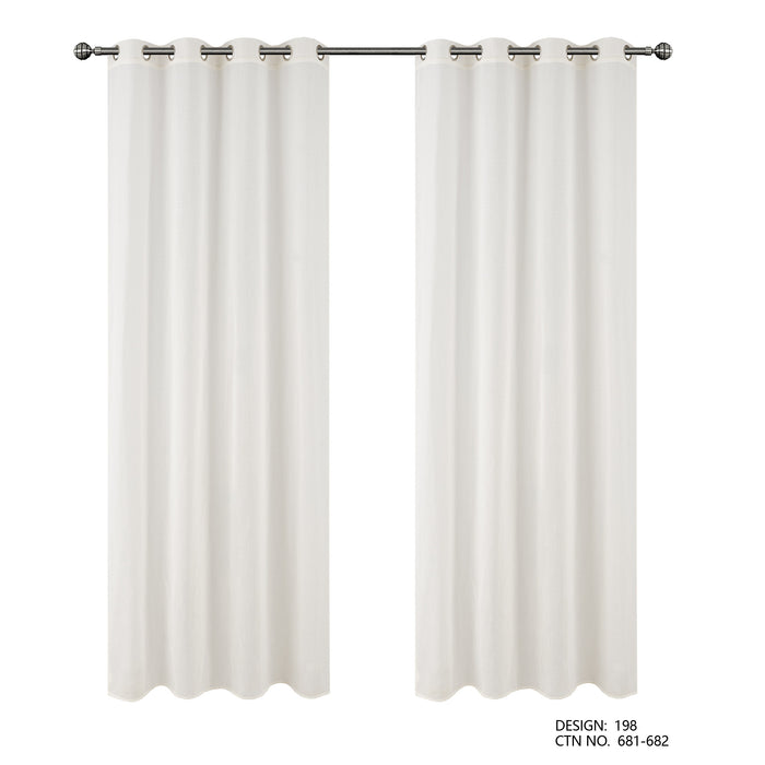 Cortinado Pronto a Pôr 140x260cm com Argolas - Creme Modelo 198