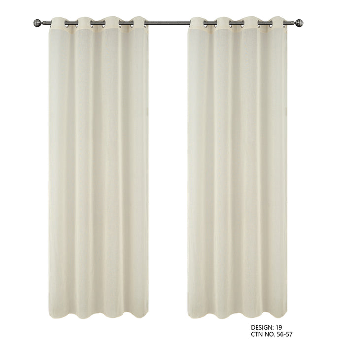 Cortinado Pronto a Pôr 140x260cm com Argolas - Bege Modelo 19