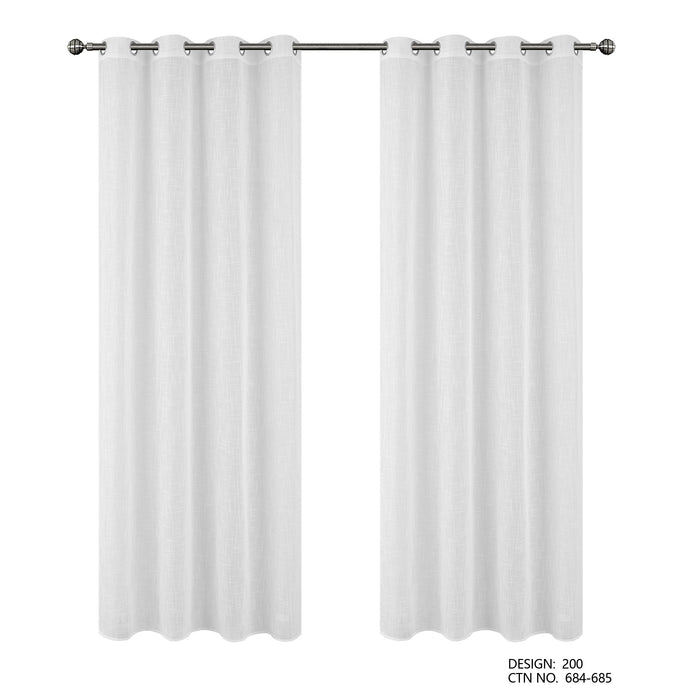 Cortinado Pronto a Pôr 140x260cm com Argolas - Branco Modelo 200