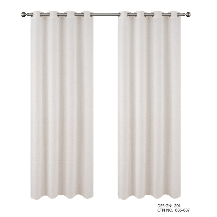 Cortinado Pronto a Pôr 140x260cm com Argolas - Creme Modelo 201