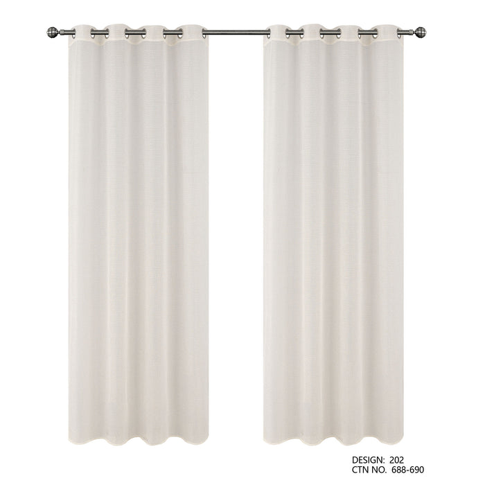 Cortinado Pronto a Pôr 140x260cm com Argolas - Branco Modelo 202