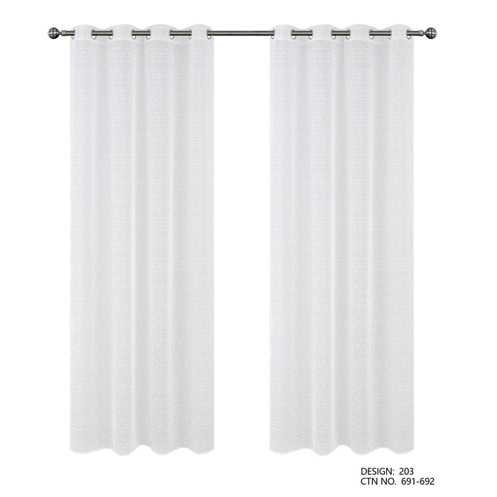 Cortinado Pronto a Pôr 140x260cm com Argolas - Branco Modelo 203