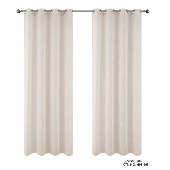 Cortinado Pronto a Pôr 140x260cm com Argolas - Bege Modelo 204