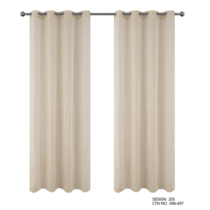 Cortinado Pronto a Pôr 140x260cm com Argolas - Bege Modelo 205