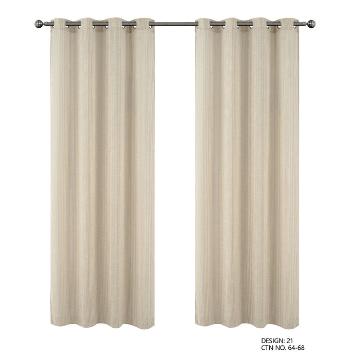 Cortinado Pronto a Pôr 140x260cm com Argolas - Bege Modelo 21