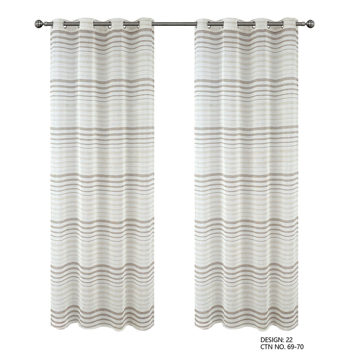 Cortinado Pronto a Pôr 140x260cm com Argolas - Marfim Modelo 22