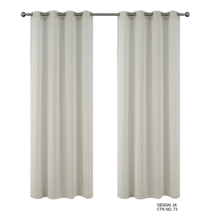 Cortinado Pronto a Pôr 140x260cm com Argolas - Bege Modelo 24