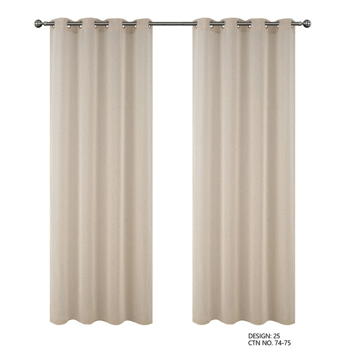 Cortinado Pronto a Pôr 140x260cm com Argolas - Marfim Modelo 25
