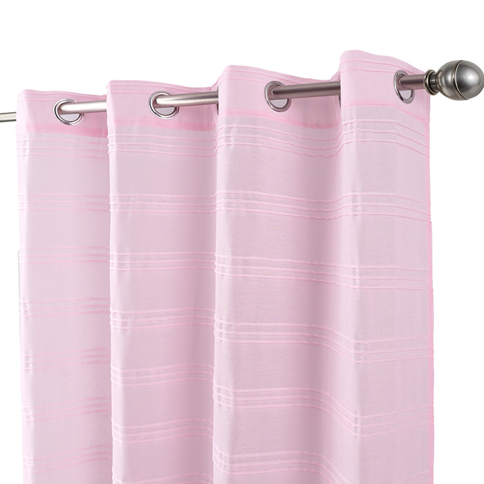 Cortinado Pronto a Pôr 140x260cm com Argolas - Rosa Modelo 26