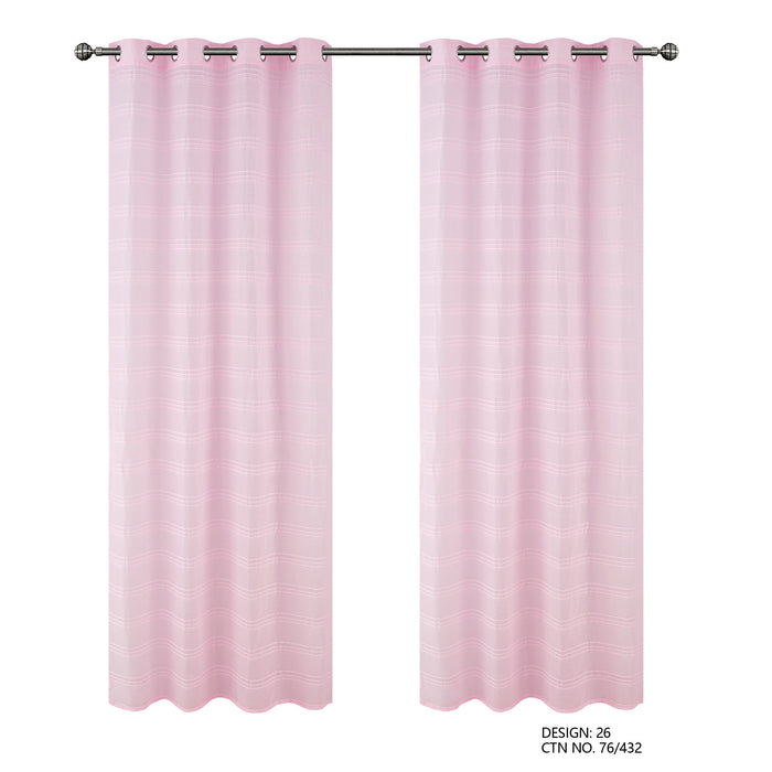 Cortinado Pronto a Pôr 140x260cm com Argolas - Rosa Modelo 26