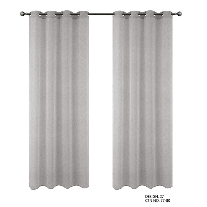 Cortinado Pronto a Pôr 140x260cm com Argolas - Cinzento Modelo 27