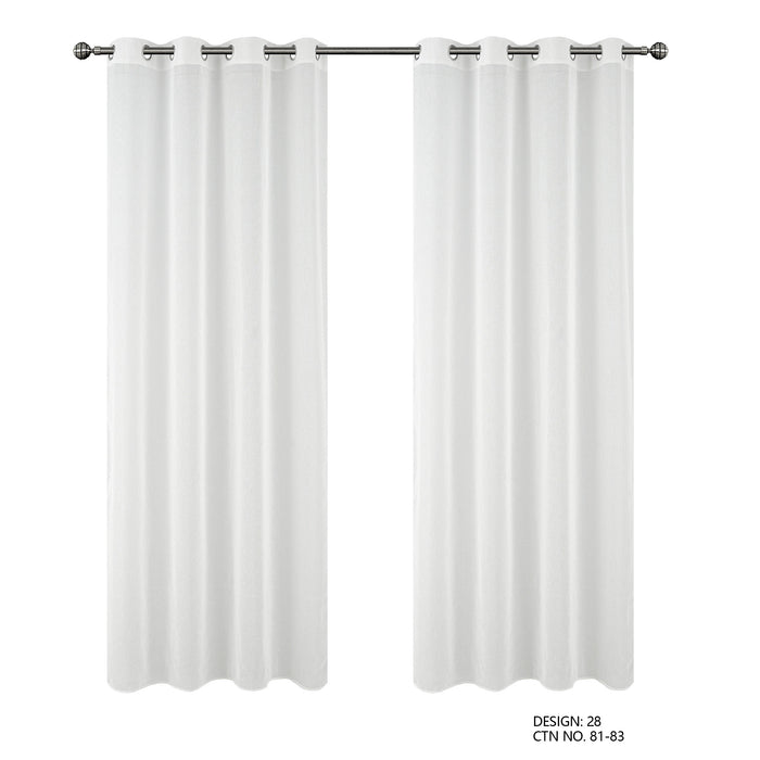 Cortinado Pronto a Pôr 140x260cm com Argolas - Branco Modelo 28