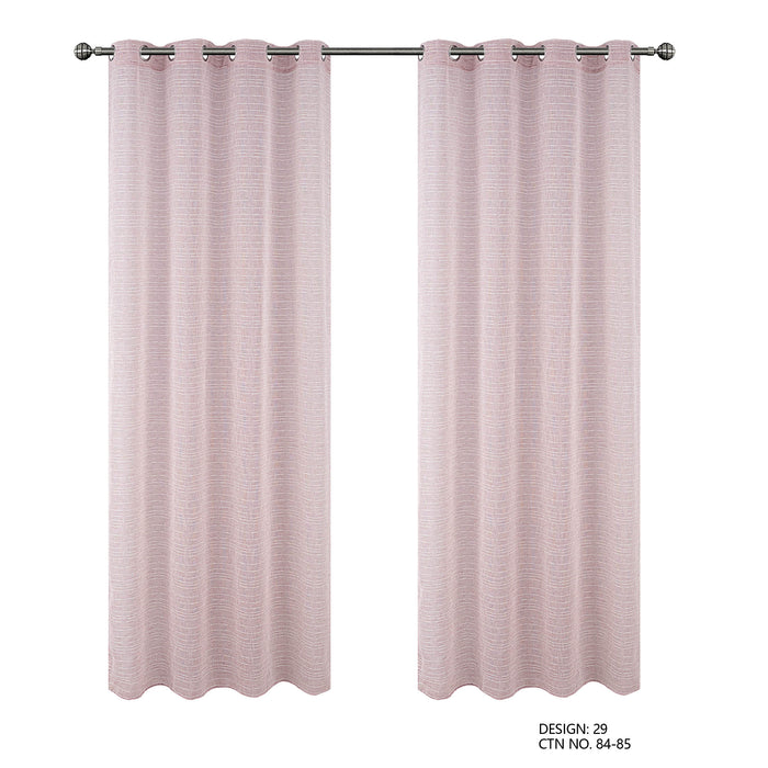 Cortinado Pronto a Pôr 140x260cm com Argolas - Rosa Modelo 29