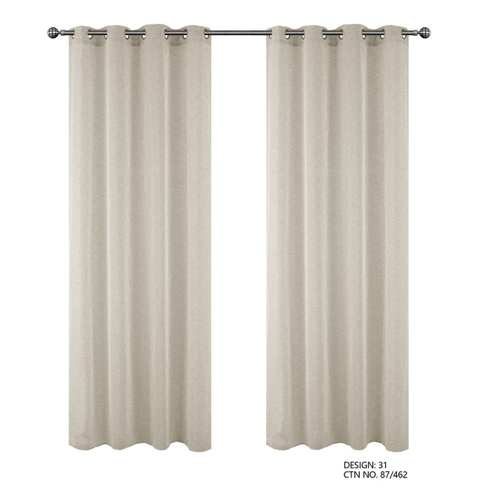 Cortinado Pronto a Pôr 140x260cm com Argolas - Bege Modelo 31