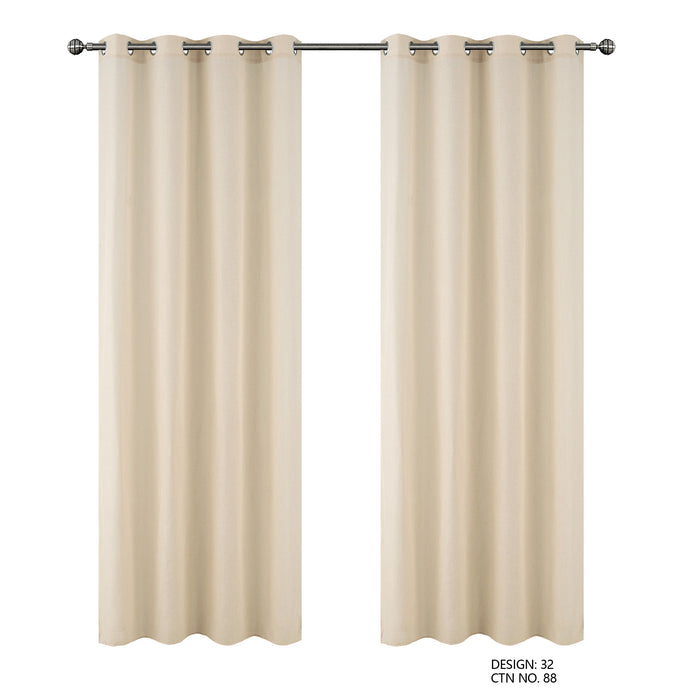 Cortinado Pronto a Pôr 140x260cm com Argolas - Marfim Modelo 32