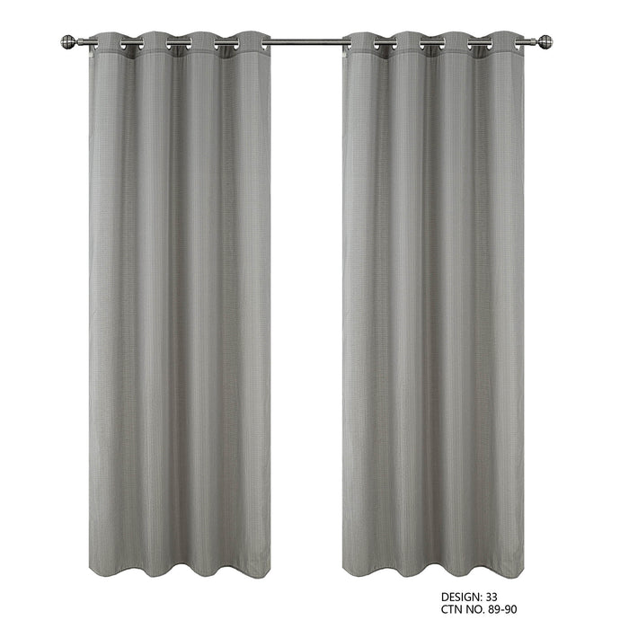 Cortinado Pronto a Pôr 140x260cm com Argolas - Cinzento Modelo 33