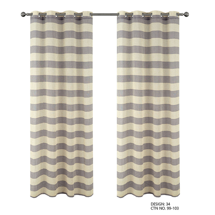 Cortinado Pronto a Pôr 140x260cm com Argolas - Creme Modelo 34