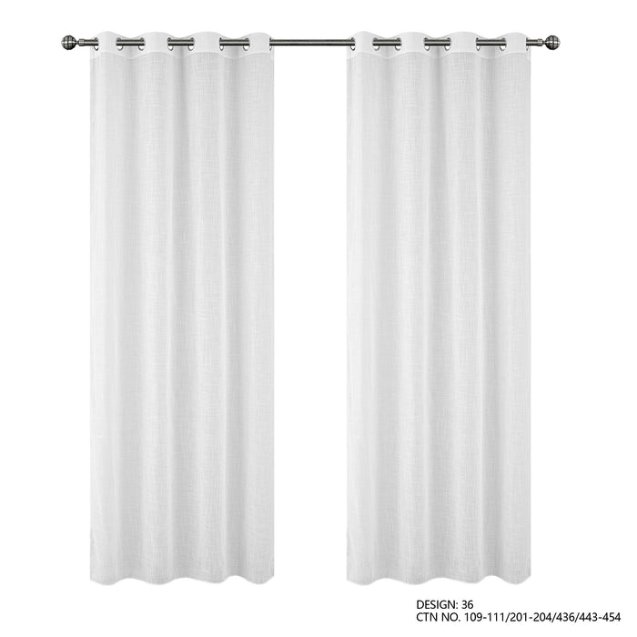 Cortinado Pronto a Pôr 140x260cm com Argolas - Branco Modelo 36