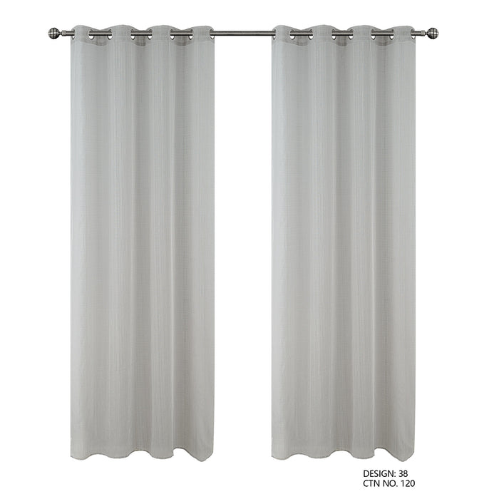Cortinado Pronto a Pôr 140x260cm com Argolas - Cinzento Modelo 38