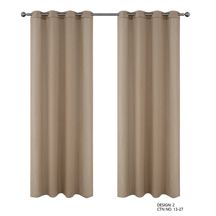 Cortinado Pronto a Pôr 140x260cm com Argolas - castanho claro Modelo 3