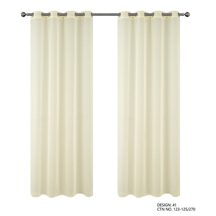 Cortinado Pronto a Pôr 140x260cm com Argolas - Marfim Modelo 41