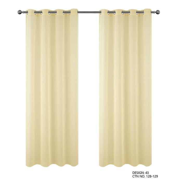 Cortinado Pronto a Pôr 140x260cm com Argolas - Creme Modelo 43