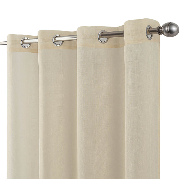 Cortinado Pronto a Pôr 140x260cm com Argolas - Bege Modelo 45