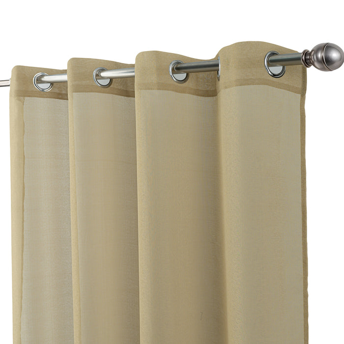 Cortinado Pronto a Pôr 140x260cm com Argolas - Bege Modelo 47