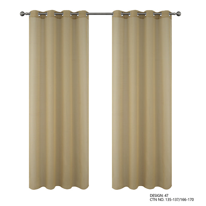 Cortinado Pronto a Pôr 140x260cm com Argolas - Bege Modelo 47