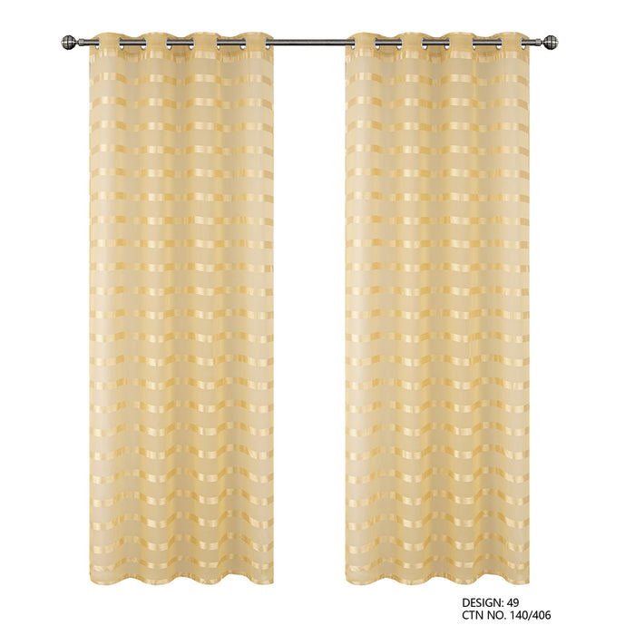 Cortinado Pronto a Pôr 140x260cm com Argolas - Dourado Modelo 49