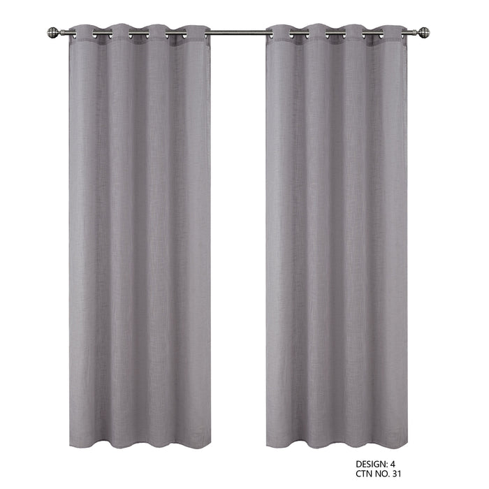 Cortinado Pronto a Pôr 140x260cm com Argolas - cinzento Modelo 4