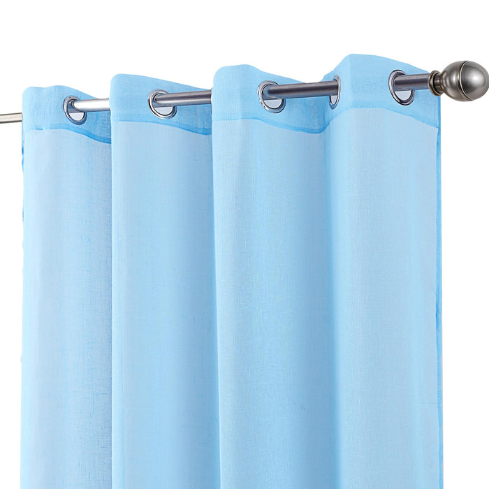 Cortinado Pronto a Pôr 140x260cm com Argolas - Azul Modelo 52