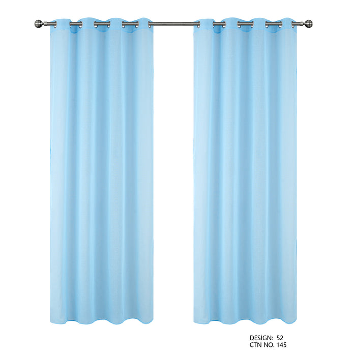 Cortinado Pronto a Pôr 140x260cm com Argolas - Azul Modelo 52