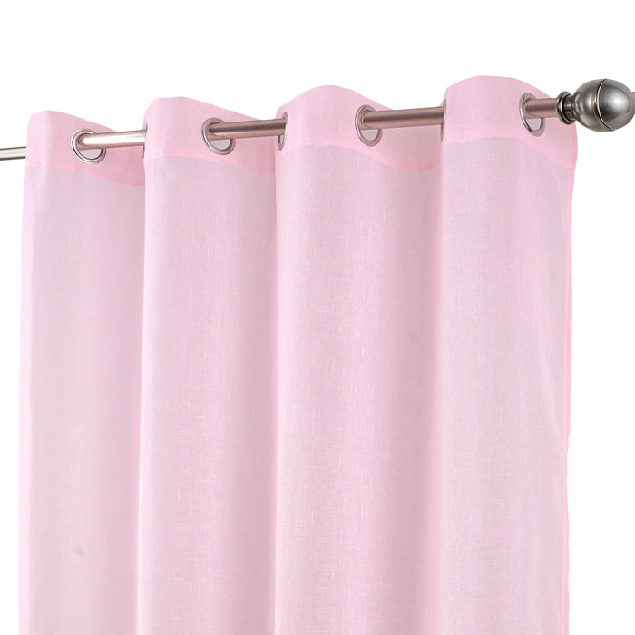 Cortinado Pronto a Pôr 140x260cm com Argolas - Rosa Modelo 53