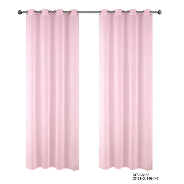 Cortinado Pronto a Pôr 140x260cm com Argolas - Rosa Modelo 53