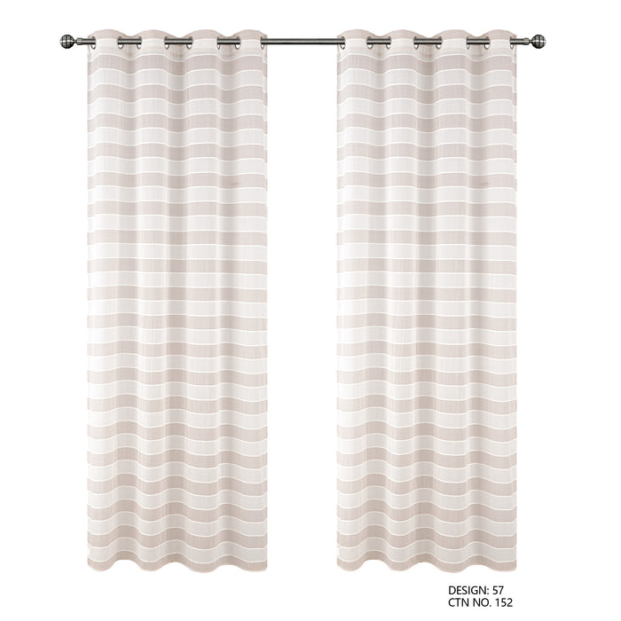 Cortinado Pronto a Pôr 140x260cm com Argolas - Bege Modelo 57
