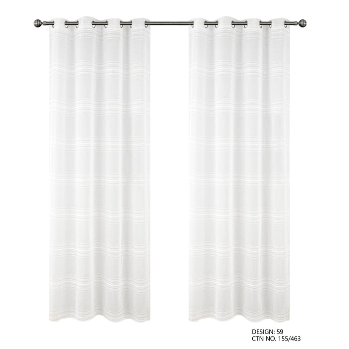 Cortinado Pronto a Pôr 140x260cm com Argolas - Branco Modelo 59
