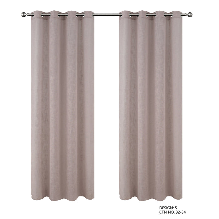 Cortinado Pronto a Pôr 140x260cm com Argolas - bege Modelo 5