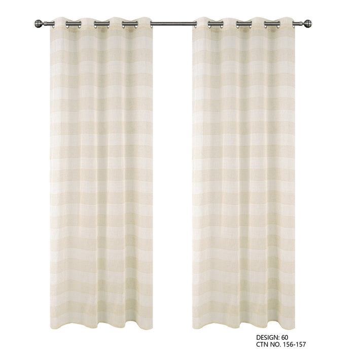 Cortinado Pronto a Pôr 140x260cm com Argolas - Creme Modelo 60