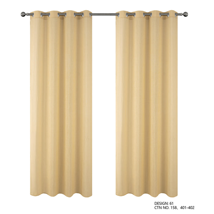 Cortinado Pronto a Pôr 140x260cm com Argolas - Bege Modelo 61