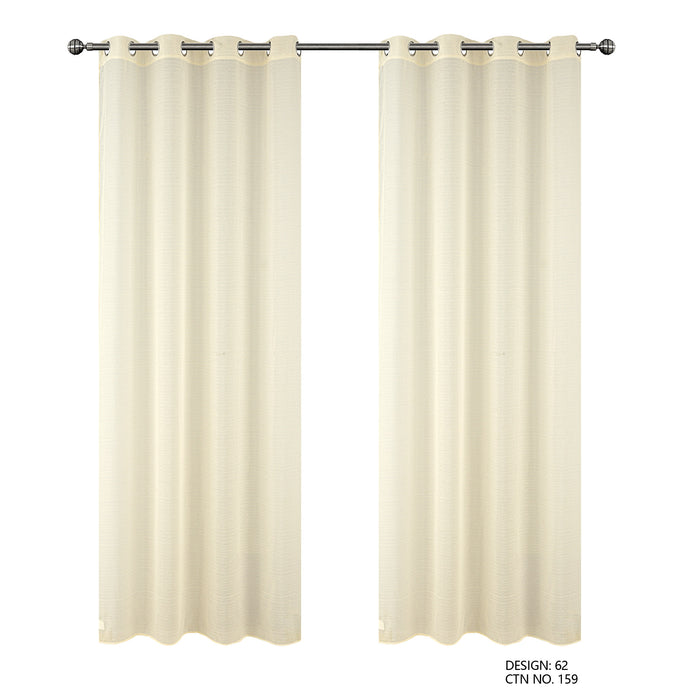 Cortinado Pronto a Pôr 140x260cm com Argolas - Creme Modelo 62