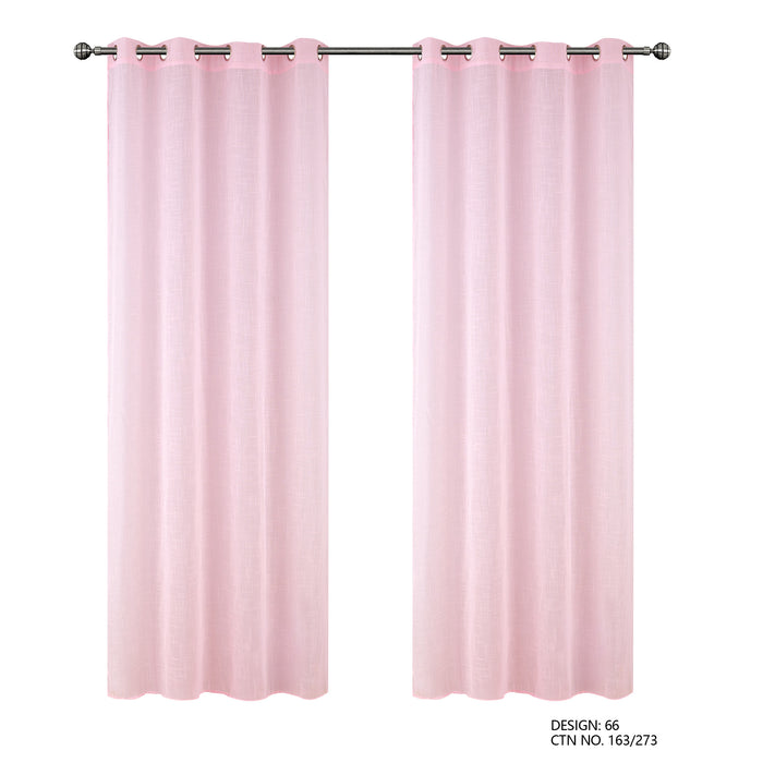 Cortinado Pronto a Pôr 140x260cm com Argolas - Rosa Modelo 66